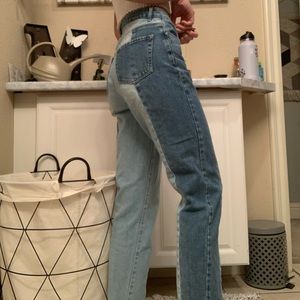 Straight leg split jeans